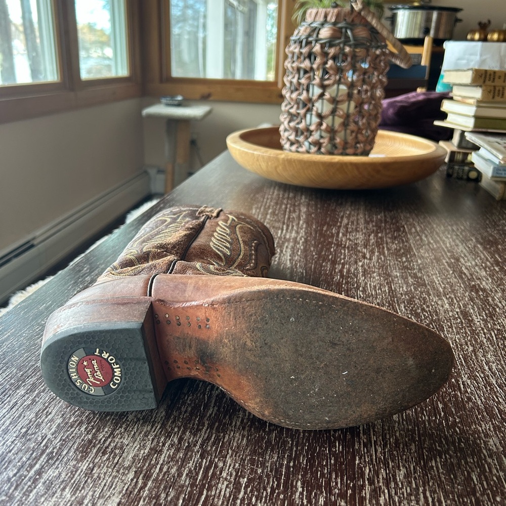 Tony Lama Brown Western Boots - Picture 3 of 11